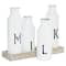 White Iron Farmhouse Decorative Milk Bottles Set